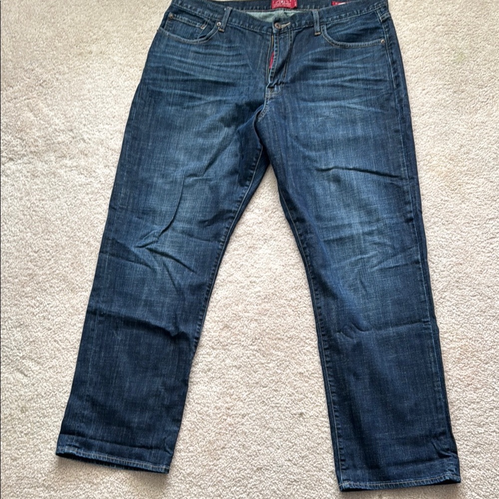 Lucky Brand Blue Men’s 181 Relaxed Straight Jeans with Classic Fading
